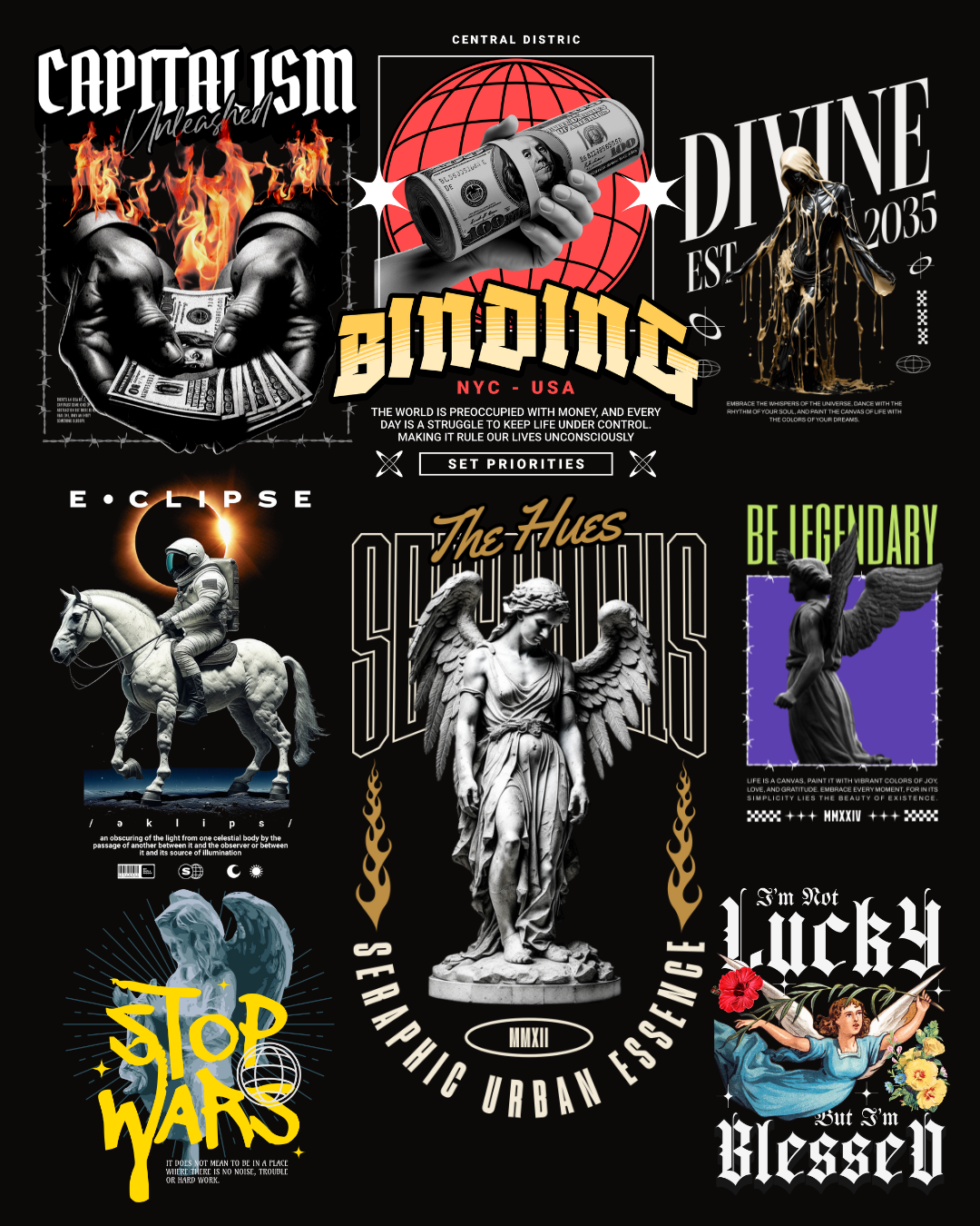 Ultimate Streetwear T-Shirt Designs| 700+ Exclusive Designs – Bears, Angels & Typography Collection